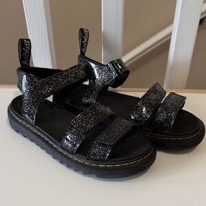 Dr. Martens Black Sparkle Sandals